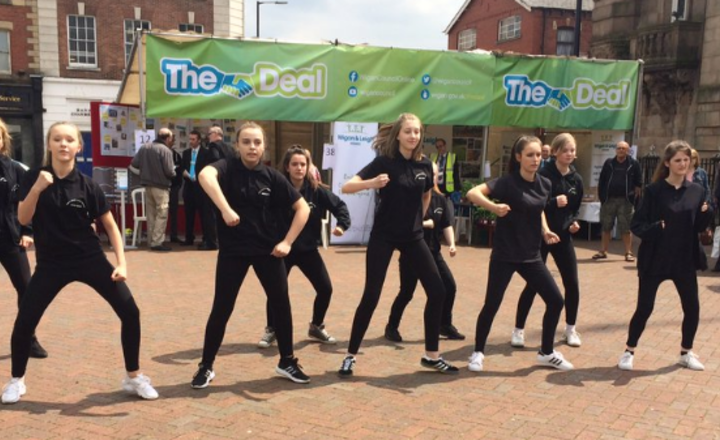 Image of Our Dancers promote "The Deal" for Wigan Council